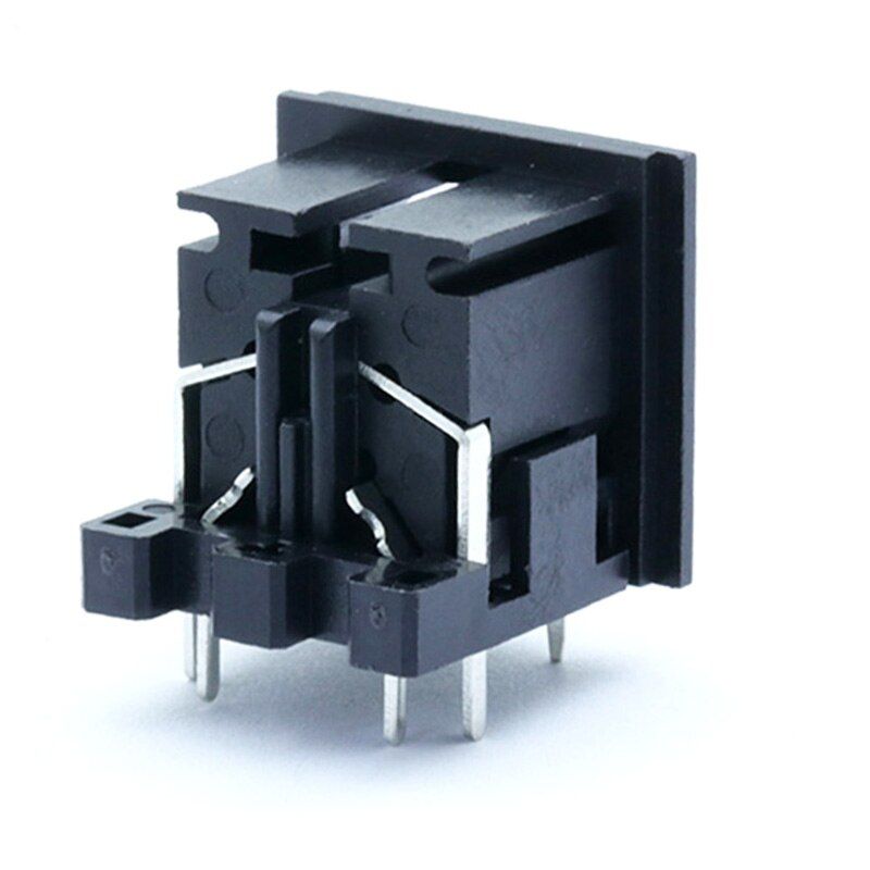 DIN-4 connector 216 graden female PCB zwart 02